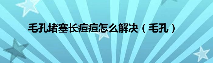 毛孔堵塞长痘痘怎么解决（毛孔）