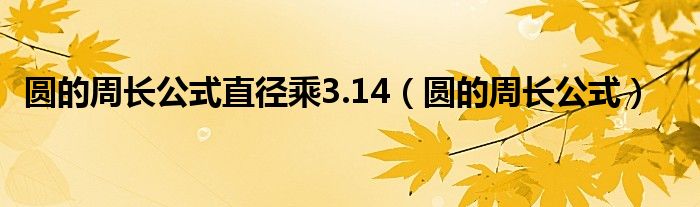 圆的周长公式直径乘3.14（圆的周长公式）