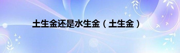 土生金还是水生金（土生金）