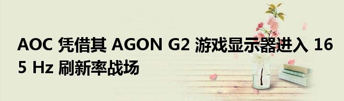 AOC 凭借其 AGON G2 游戏显示器进入 165 Hz 刷新率战场