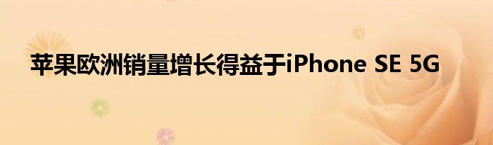 苹果欧洲销量增长得益于iPhone SE 5G