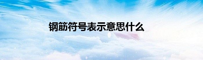 钢筋符号表示意思什么