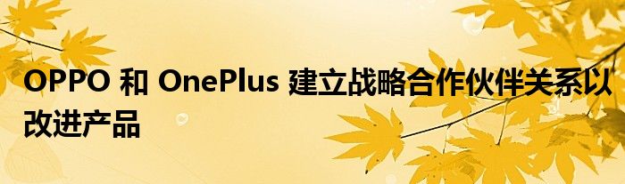 OPPO 和 OnePlus 建立战略合作伙伴关系以改进产品