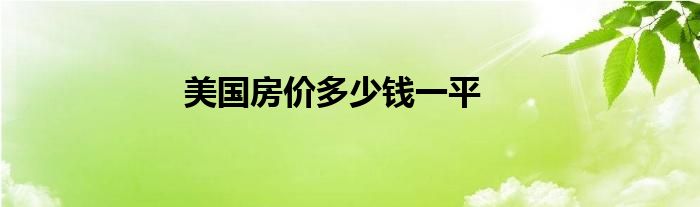 美国房价多少钱一平