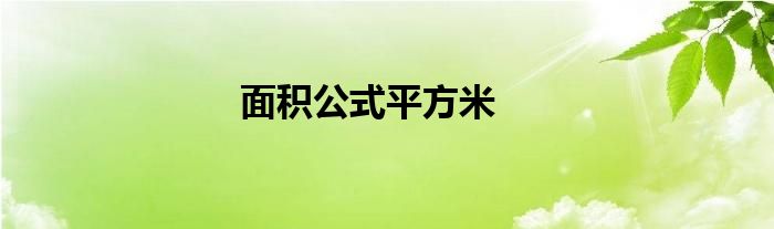 面积公式平方米