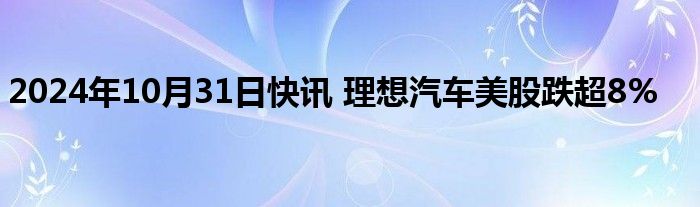 2024年10月31日快讯 理想汽车美股跌超8%